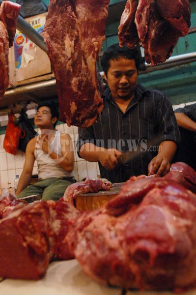 Penjual Daging Sapi di Pasar Kebayoran Lama