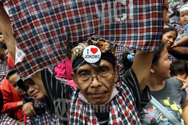 Kegembiraan Pendukung Jokowi Basuki