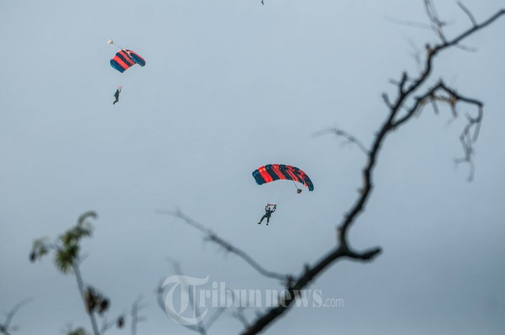 Paskhas TNI AU Latihan Terjun Payung Free Fall
