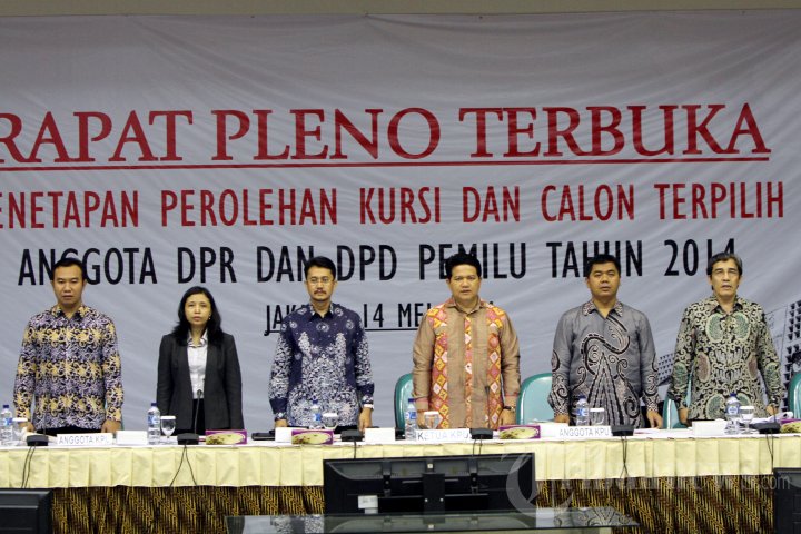 KPU Tetapkan Perolehan Kursi Anggota DPR dan DPD