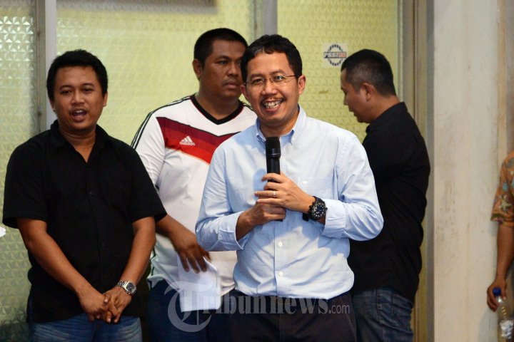 Joko Driyono Nobar Piala Dunia Bersama Pers PSSI