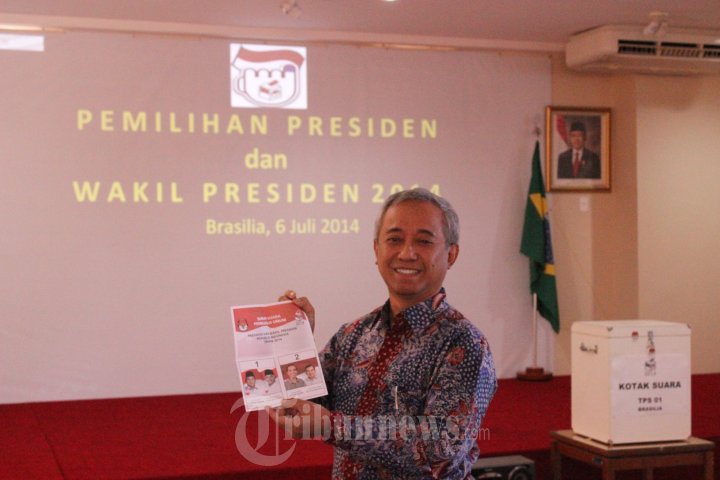 Dubes RI Brasil Sudaryomo Hartosudarmo Nyoblos Pilpres 2014