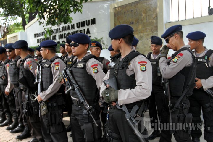 Penjagaan KPU Diperketat Jelang Pengumuman Hasil Pilpres