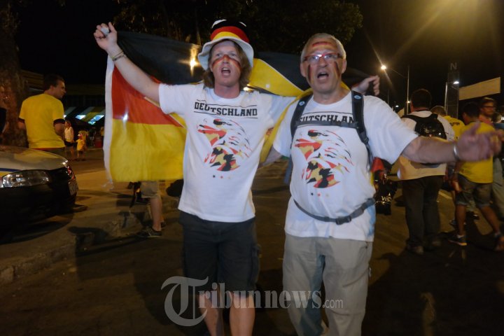 Suporter Jerman Bersuka Ria Jerman Masuk Final Piala Dunia