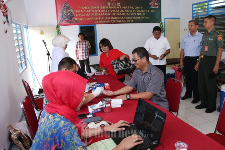 250 Prajurit TNI ikuti Donor Darah Natal