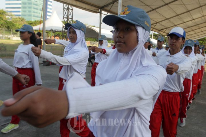 70 Anggota Paskibra Makassar Lakukan Latihan