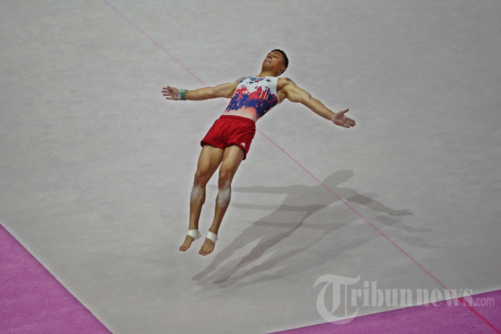 Aksi Pesenam Dunia di Kejuaraan Dunia Gimnastik 2025 di Jakarta