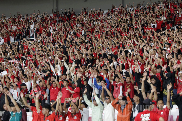 Dukungan Suporter Timnas Indonesia saat Melawan Jepang