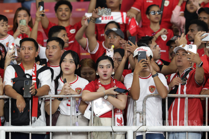 Dukungan Suporter Timnas Indonesia saat Melawan Jepang