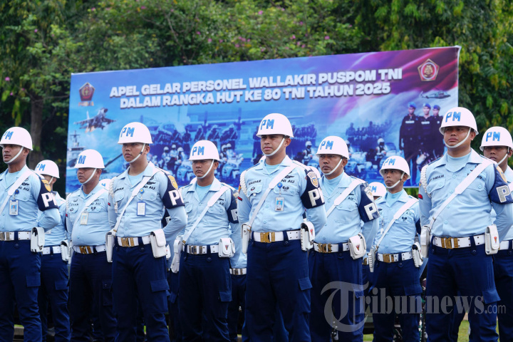 Puspom TNI Gelar Apel Personel Wallakir Siap Amankan HUT Ke-80 TNI