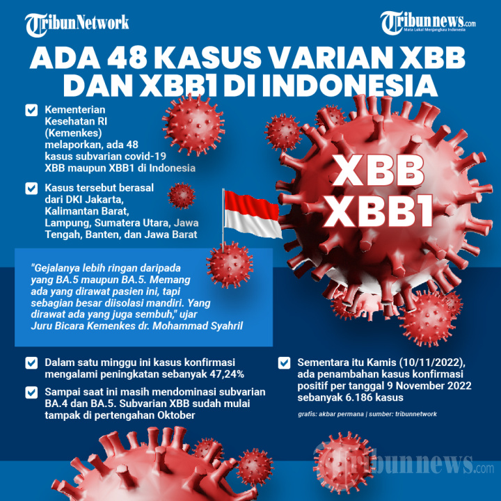 Ada 48 Kasus Varian XBB dan XBB1 di Indonesia