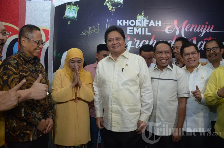 Airlangga Hartarto Kunjungi Khofifah Indar Parawansa