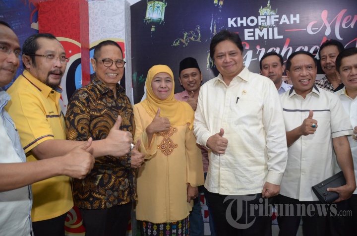 Airlangga Hartarto Kunjungi Khofifah Indar Parawansa