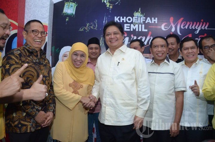 Airlangga Hartarto Kunjungi Khofifah Indar Parawansa