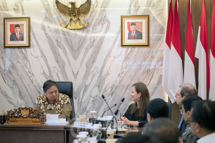 Airlangga Hartarto Terima Kunjungan Dubes Hungaria Lilla Karsay