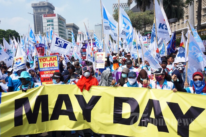 Aksi Hari Buruh di Jakarta