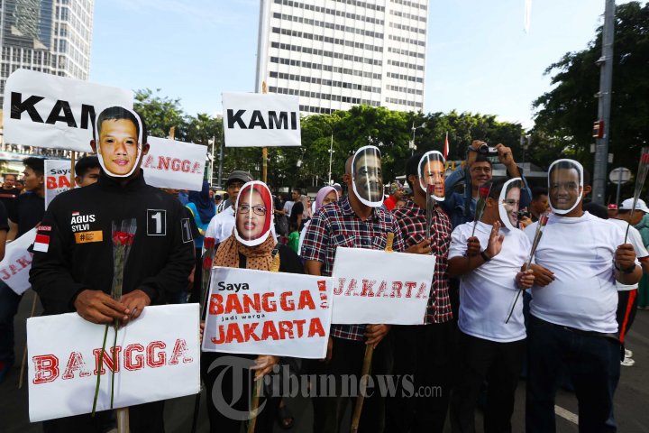 Aksi Kampanye Damai Pilkada DKI Jakarta di CFD