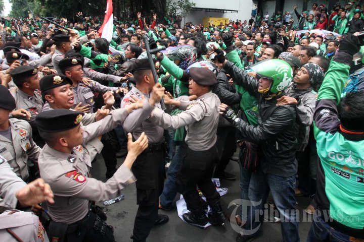 Aksi Unjuk Rasa Driver Gojek