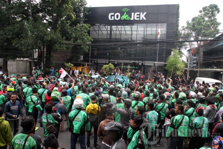 Aksi Unjuk Rasa Driver Gojek