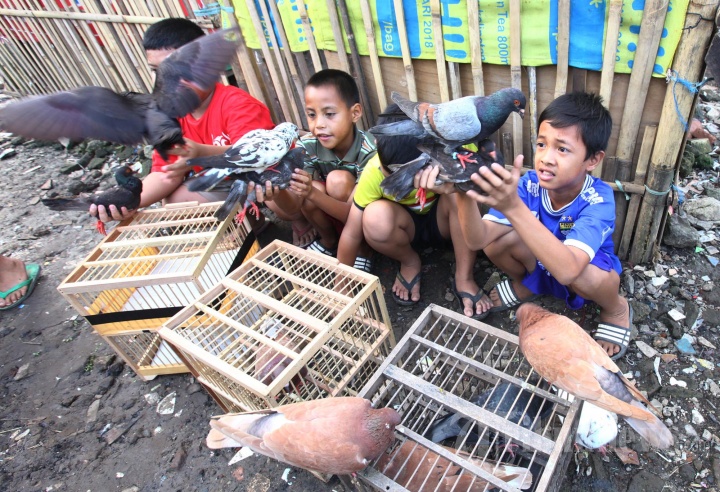 Anak-anak Main Merpati Menunggu Berbuka Puasa