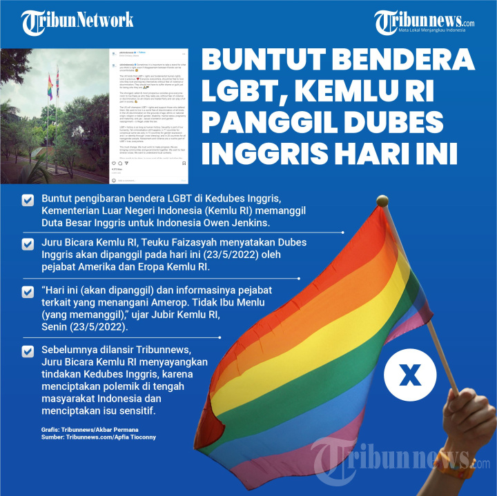 Buntut Bendera LGBT, Kemlu RI Panggil Dubes Inggris