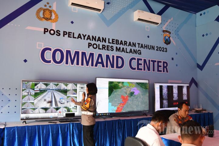 Command Center Polres Malang Pantau Arus Mudik