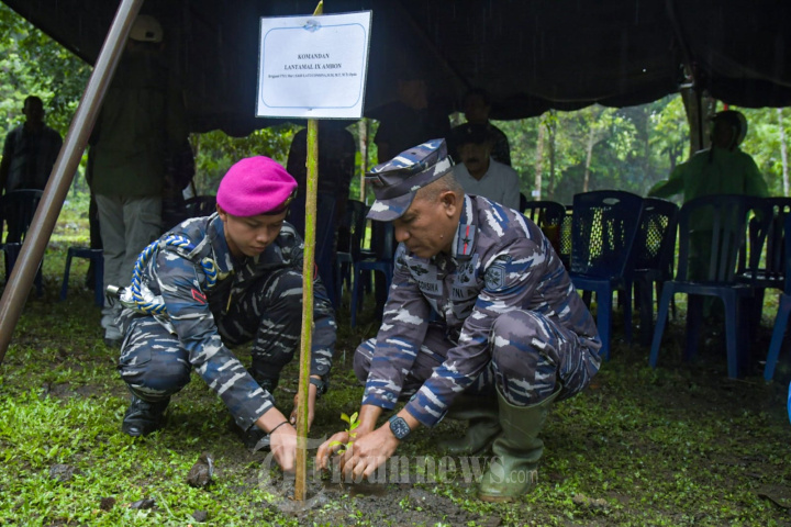 Danlantamal IX Tanam Bibit Cengkeh Bersama IPPMAP dan Moluccas C