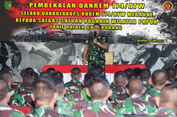 Danrem 174/ATW Beri Pembekalan Satgas Yonif Raider 600/Modang