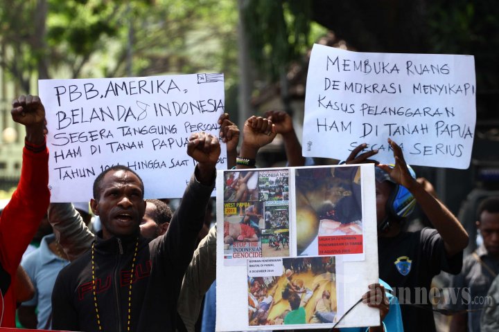 Demonstrasi Mahasiswa Papua di Malang