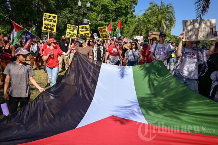 Demonstrasi Warga Amarika Pro Palestina di Orlando Florida