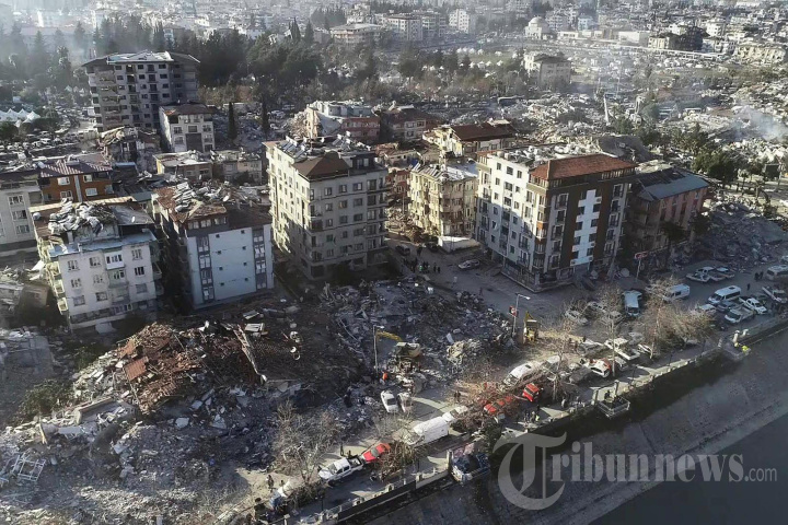 Foto Udara Kehancuran Akibat Gempa Turki dan Suriah