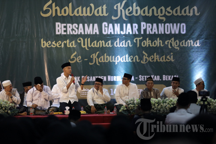 Ganjar Pranowo Hadiri Sholawat Kebangsaan di Bekasi
