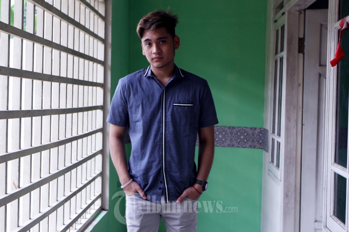 Tribunnews/Pemain film Giorgino Abraham saat ditemui di lokasi syuting sinetron Anugerah Cinta di Jalan Sepat, Pasar Minggu, Jakarta Selatan, Selasa (3/1/2017). 