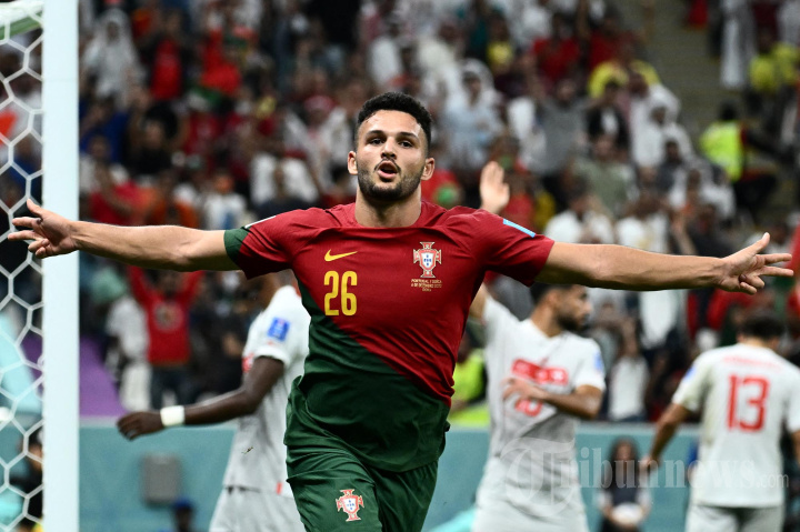 Goncalo Ramos Selebrasi usai Hat-trick ke Gawang Swiss