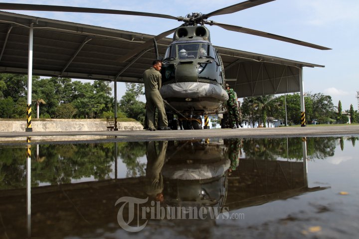 Helikopter Super Puma Disiapkan Untuk Latihan