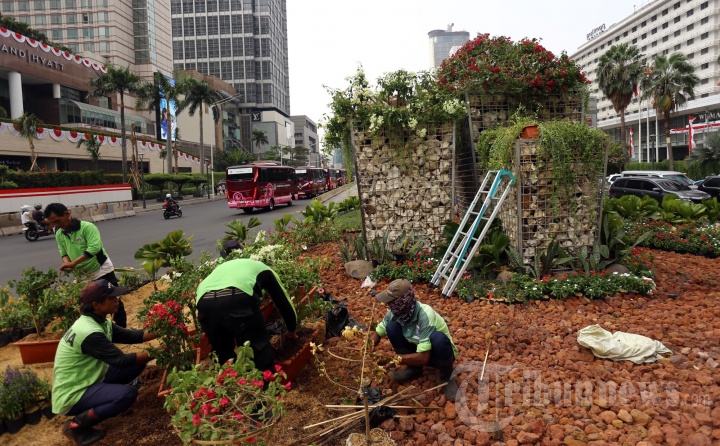 Intalasi Gabion di Bundaran HI