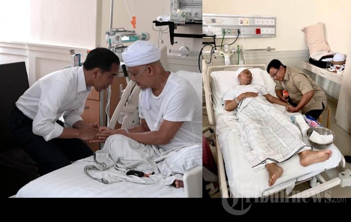 Jokowi dan Prabowo Jenguk Arifin Ilham