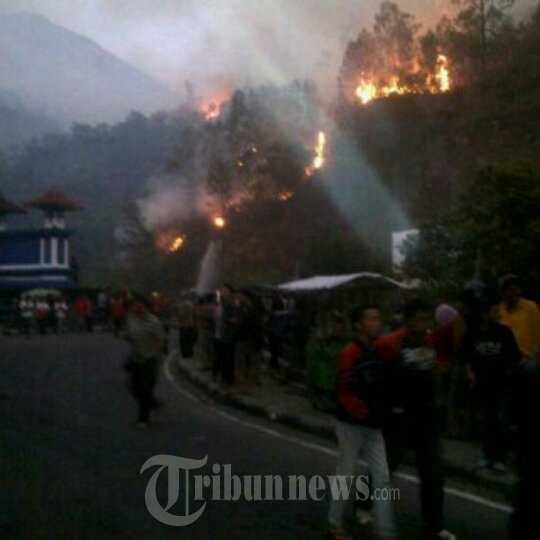 Kebakaran Gunung Lawu Mendekati Pemukiman