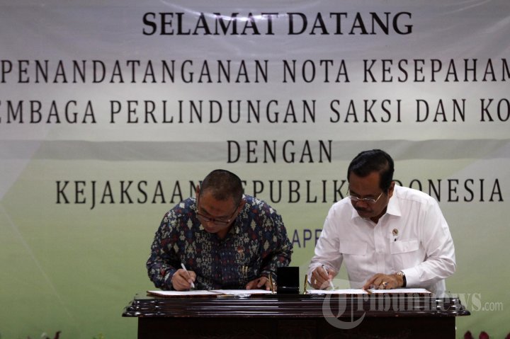 Kejagung Dan LPSK MoU Perlindungan Saksi Korban