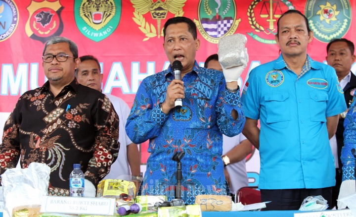 Kepala BBN dan Gubernur Jabar Musnahkan Barbuk Narkotika
