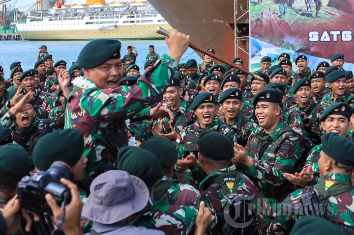 Kepulangan Yonif Raider Khusus 136/Tuah Sakti Usai Bertugas