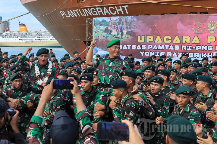 Kepulangan Yonif Raider Khusus 136/Tuah Sakti Usai Bertugas
