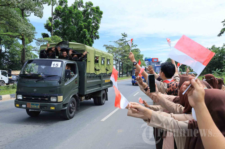 Kepulangan Yonif Raider Khusus 136/Tuah Sakti Usai Bertugas