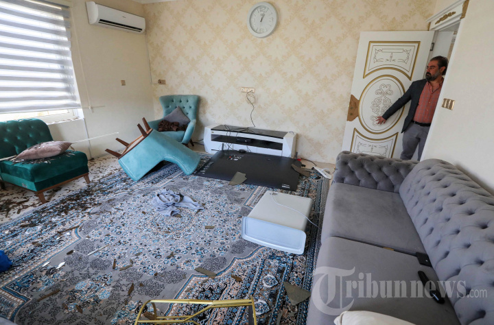 Kerusakan Akibat Serangan Rudal di Arbil Irak