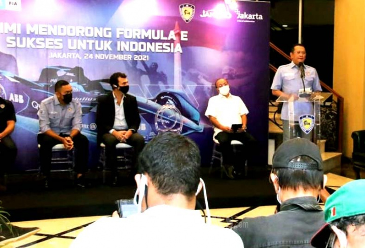 Ketua IMI Bamsoet Konpers Jakarta E-Prix 2022