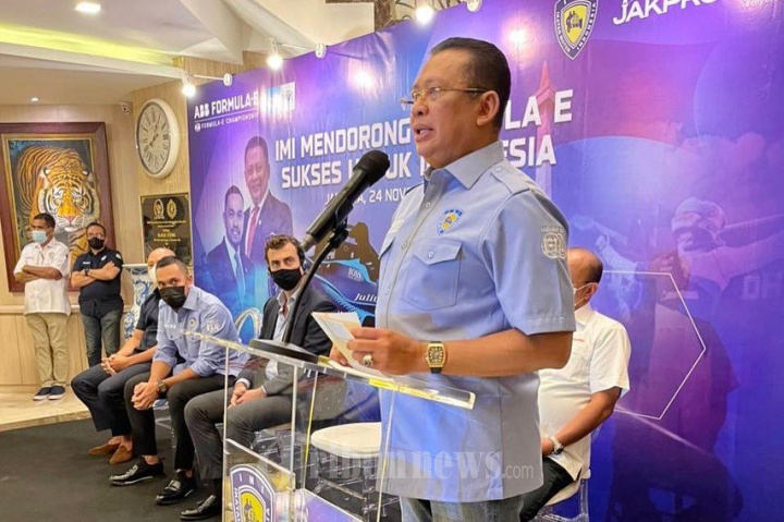 Ketua IMI Bamsoet Konpers Jakarta E-Prix 2022