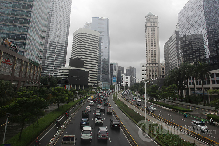 Kondisi Lalu Lintas Jakarta Usai di Guyur Hujan