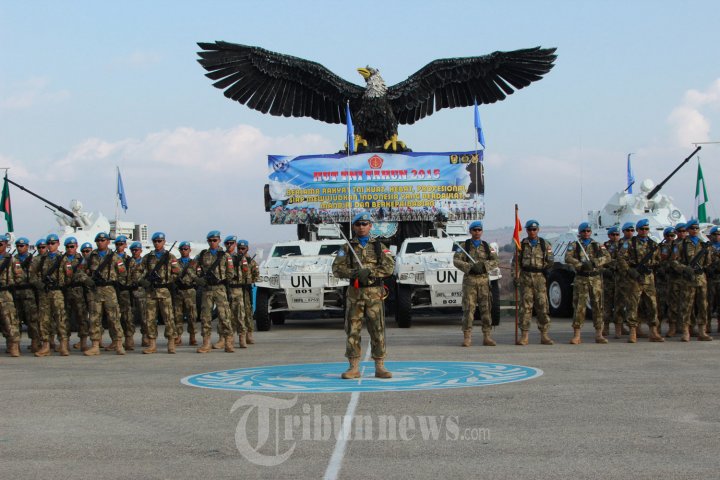 Kontingen Garuda Gelar Upacara HUT TNI ke-70 di Lebanon