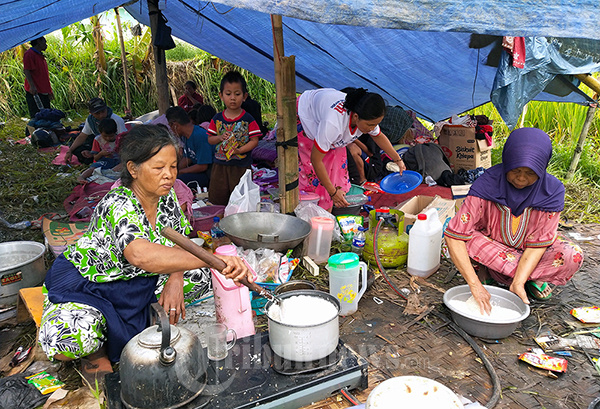 Korban Gempa Cianjur Mengungsi di Tengah Sawah