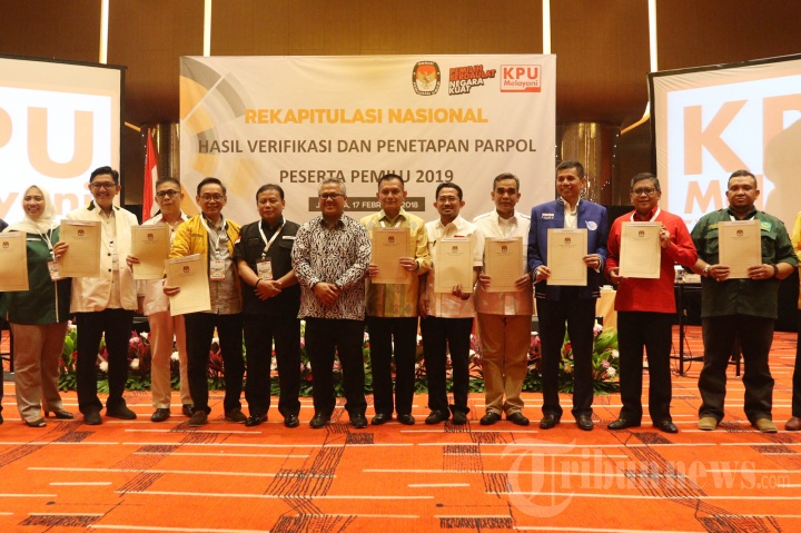 KPU Umumkan Parpol Peserta Pemilu 2019